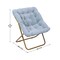 Flash Furniture Archer 28-in Oversized Folding Saucer Chair w/Folding Ottoman, Dusty Aqua Faux Fur/Soft Gold Frame FV-FSC-027-FR-DTAQ-SGD-GG - alternate 7